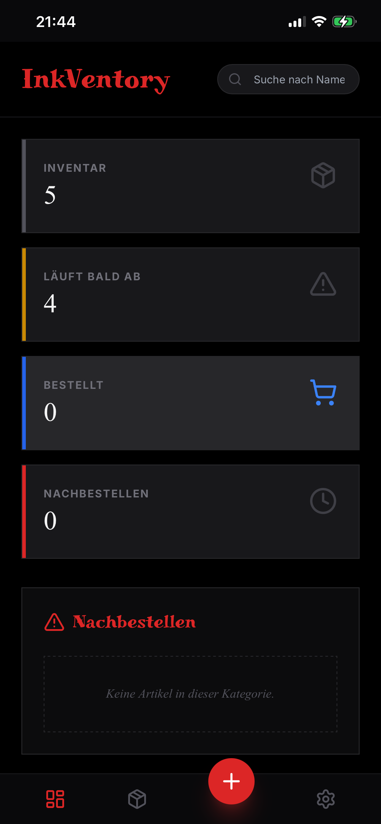 InkVentory Dashboard Screenshot